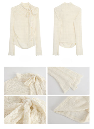 white lace long top
