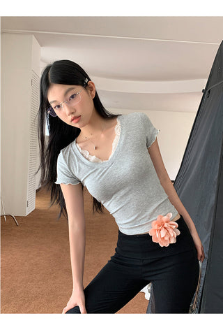 gray shoulder tops