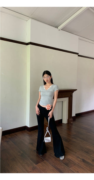 gray shoulder tops