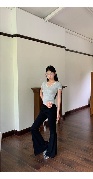 gray shoulder tops