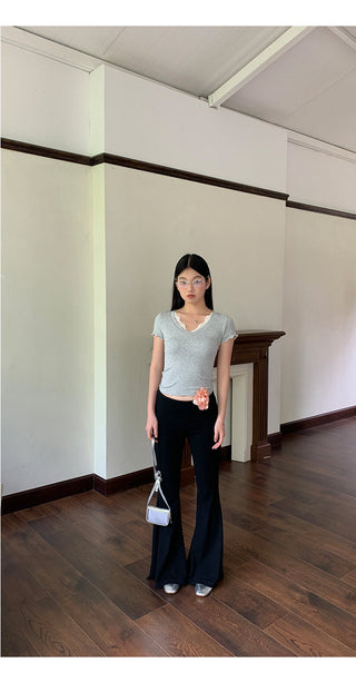 gray shoulder tops