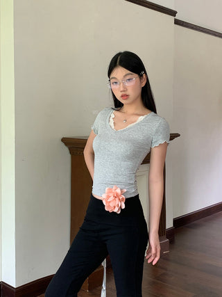 gray shoulder tops