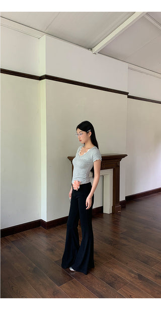 gray shoulder tops