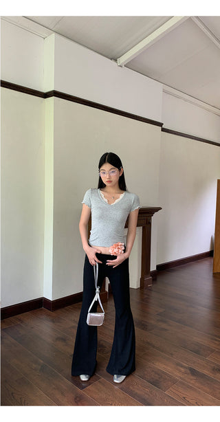 gray shoulder tops