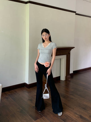 gray shoulder tops