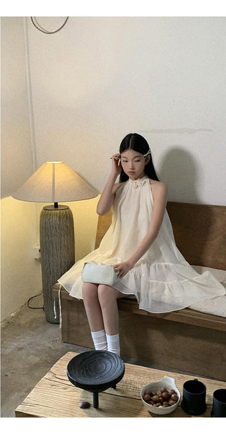 French halter dress