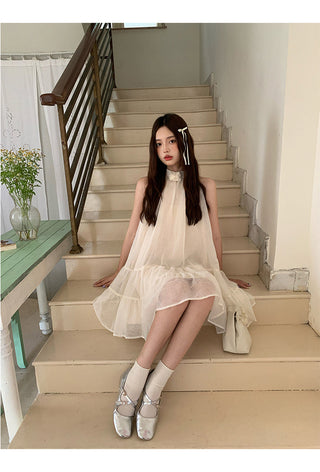 French halter dress