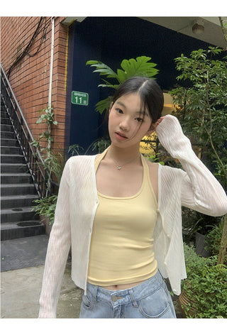 white waistcoat cardigan