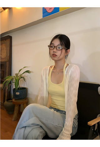 white waistcoat cardigan