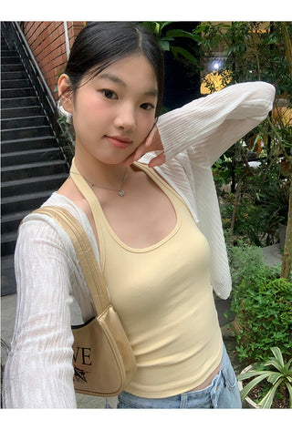 white waistcoat cardigan