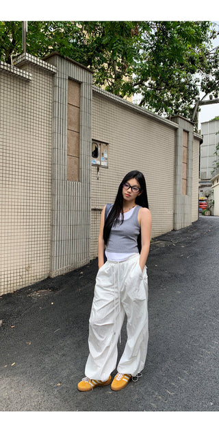 white wide-leg pants