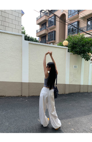 white wide-leg pants