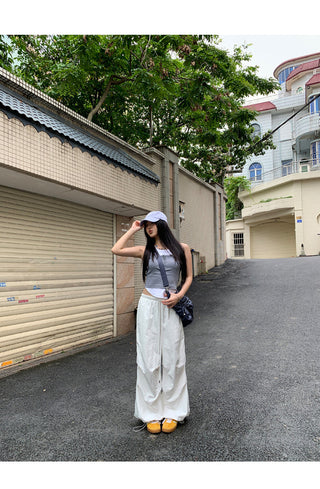 white wide-leg pants