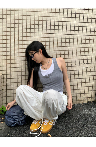 white wide-leg pants