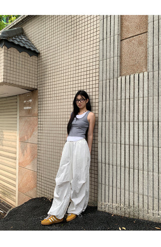 white wide-leg pants