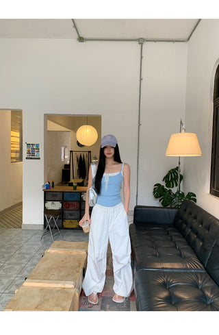 white wide-leg pants