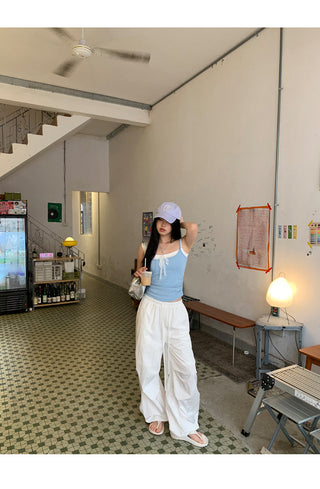 white wide-leg pants