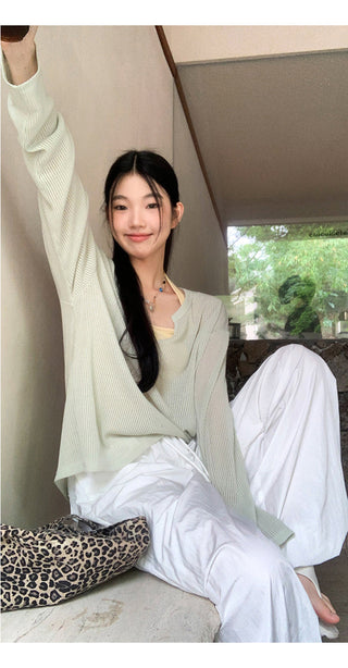white wide-leg pants