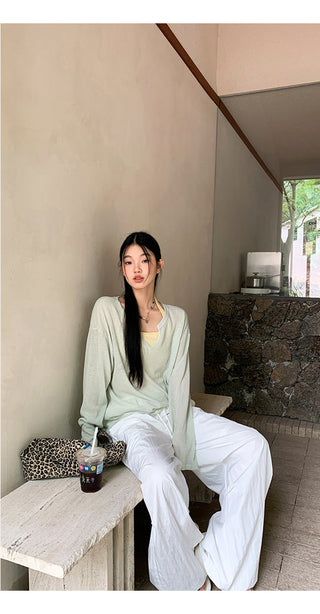 white wide-leg pants