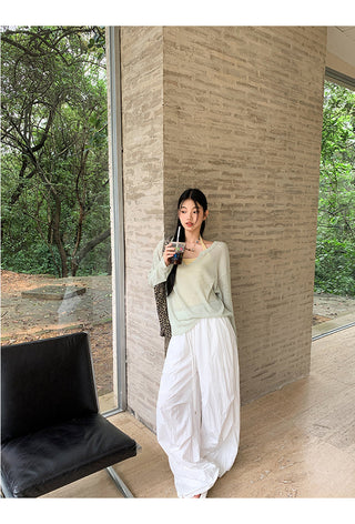 white wide-leg pants