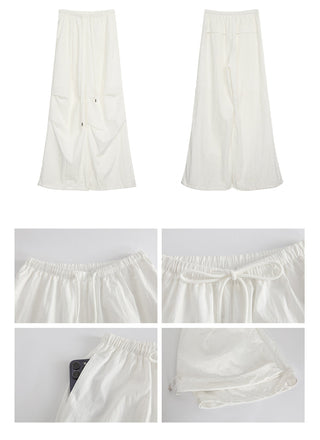 white wide-leg pants