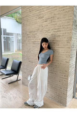 white wide-leg pants