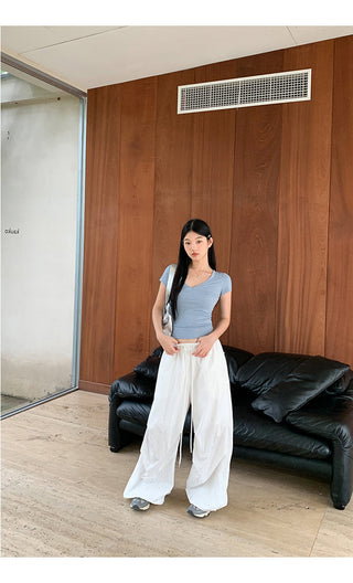 white wide-leg pants