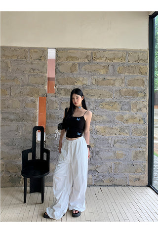 white wide-leg pants