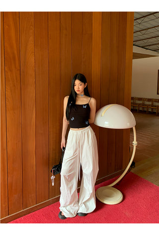 white wide-leg pants