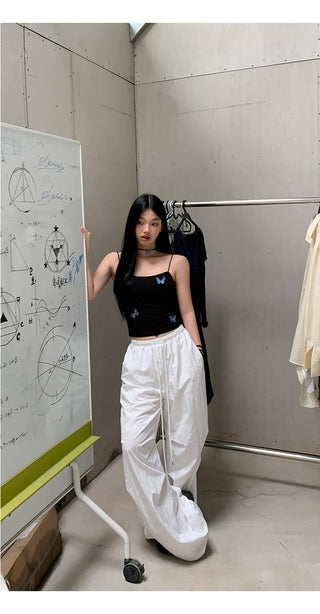 white wide-leg pants