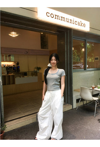 white wide-leg pants