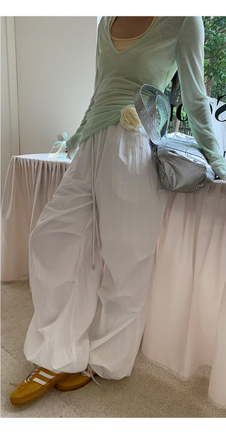 white wide-leg pants