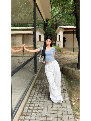 white wide-leg pants