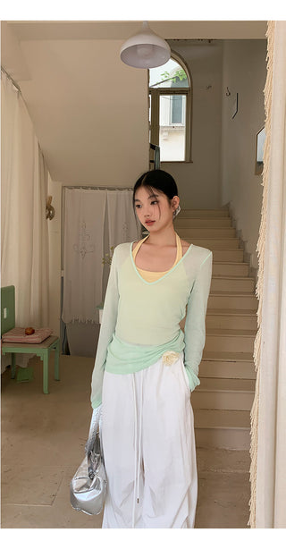 white wide-leg pants