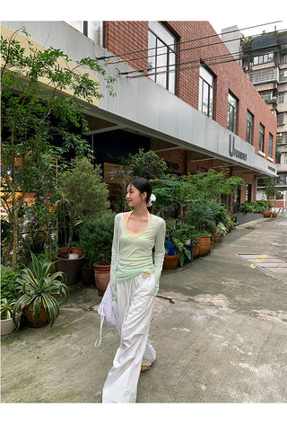 white wide-leg pants