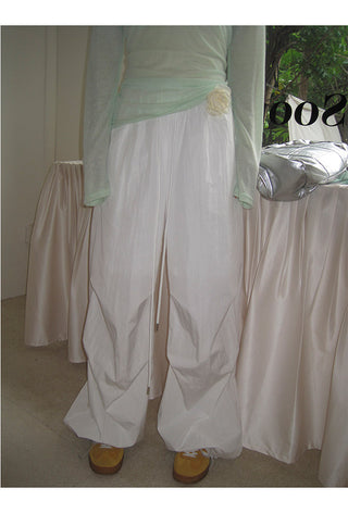 white wide-leg pants