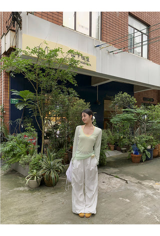 white wide-leg pants