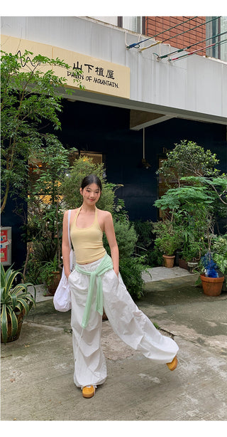 white wide-leg pants