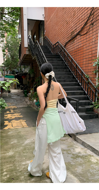 white wide-leg pants
