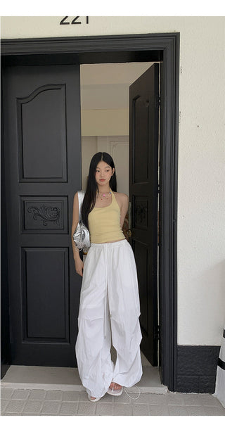 white wide-leg pants
