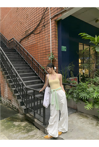 white wide-leg pants