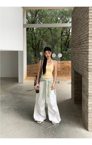 white wide-leg pants