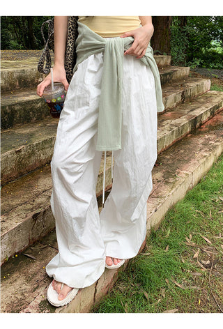 white wide-leg pants