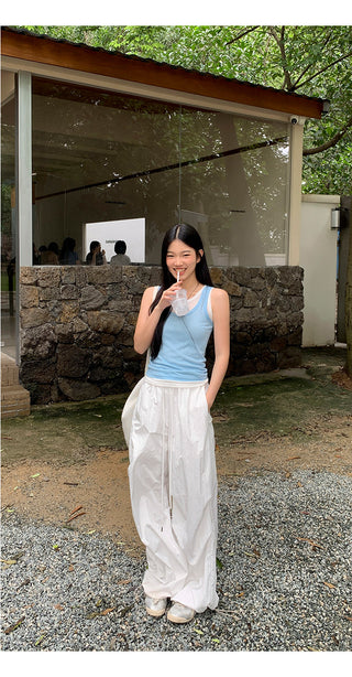 white wide-leg pants