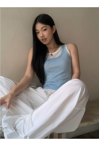 white wide-leg pants