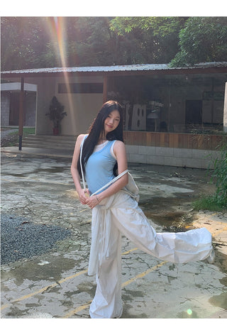 white wide-leg pants