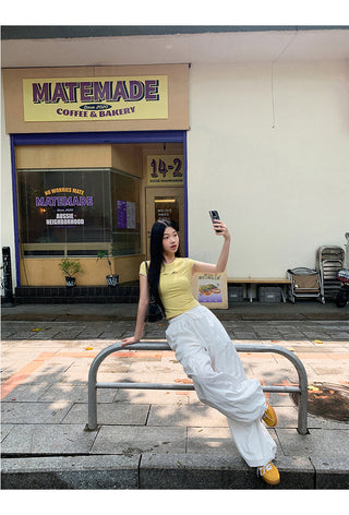white wide-leg pants