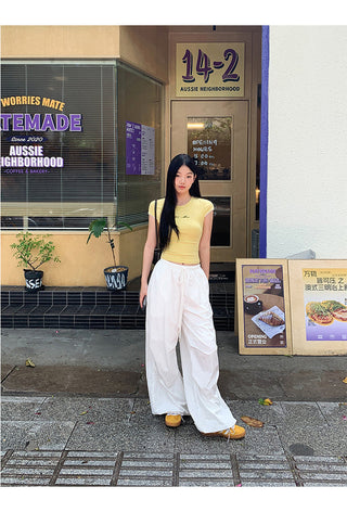 white wide-leg pants