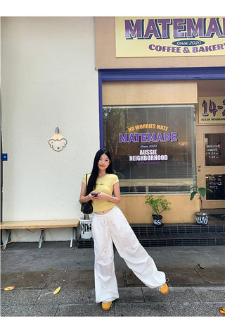 white wide-leg pants