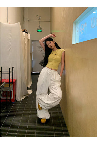 white wide-leg pants